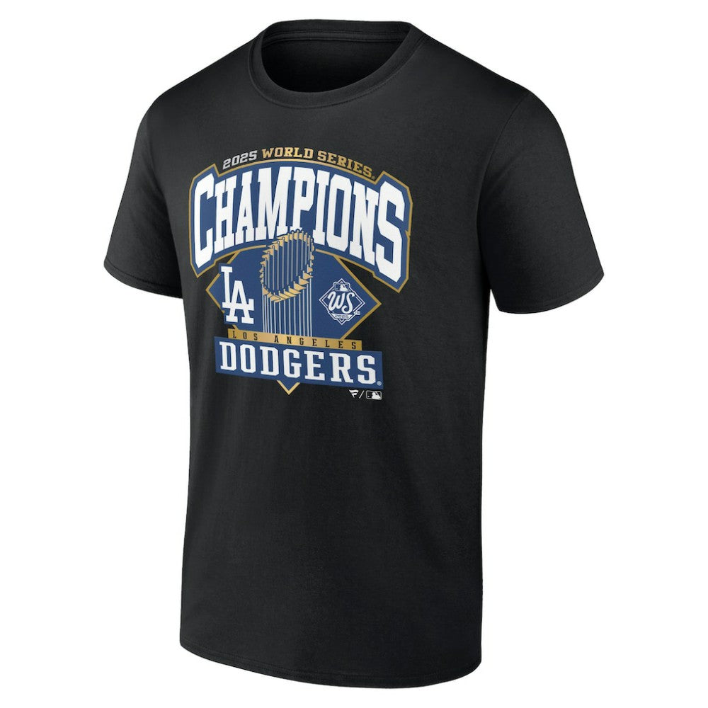 Los Angeles Dodgers 2025 World Series Champions Custom Name & Number T-Shirt Black