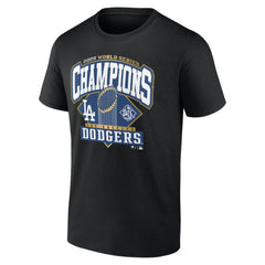 Los Angeles Dodgers 2025 World Series Champions Custom Name & Number T-Shirt Black