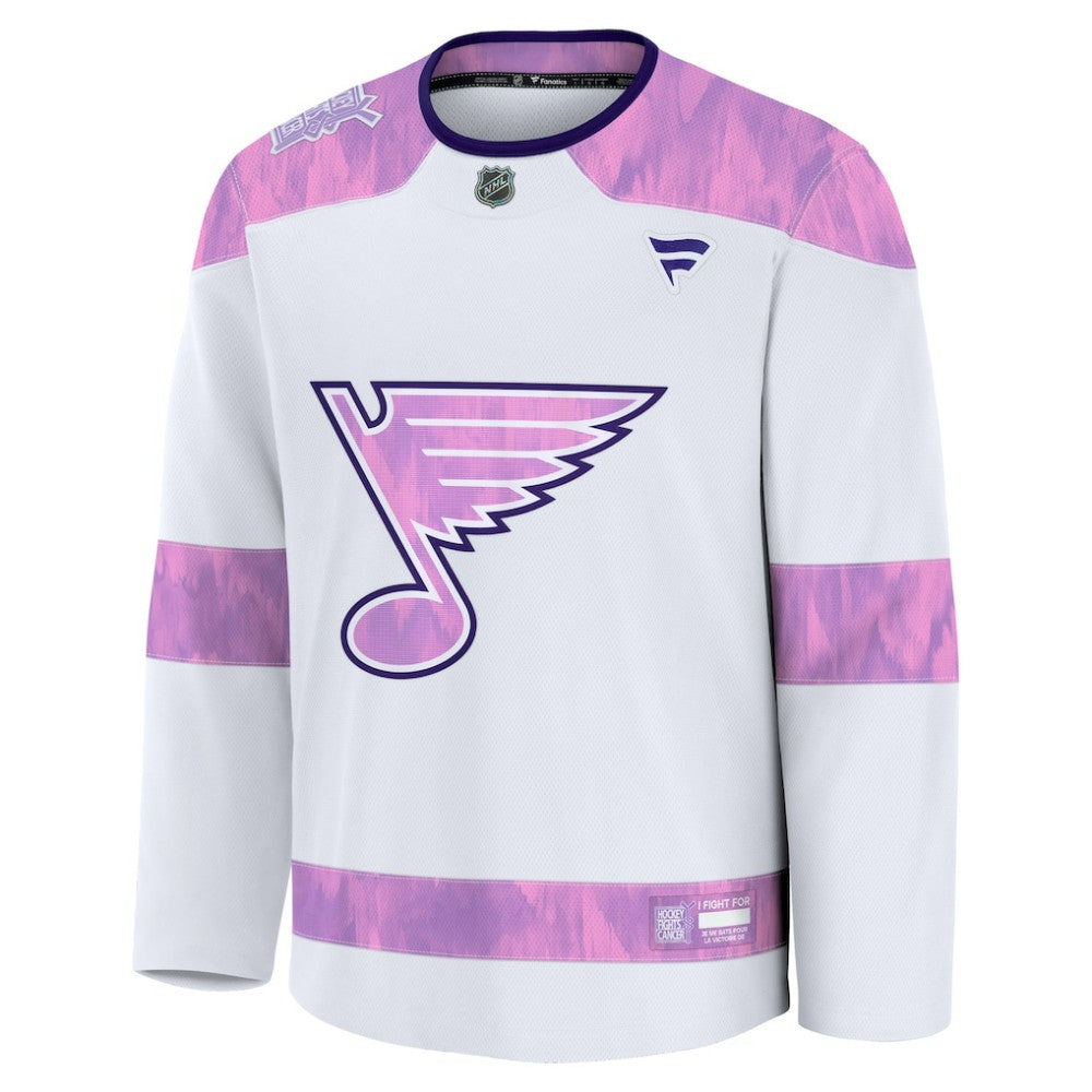 St. Louis Blues Fanatics Hockey Fights Cancer Survivor Practice Jersey White