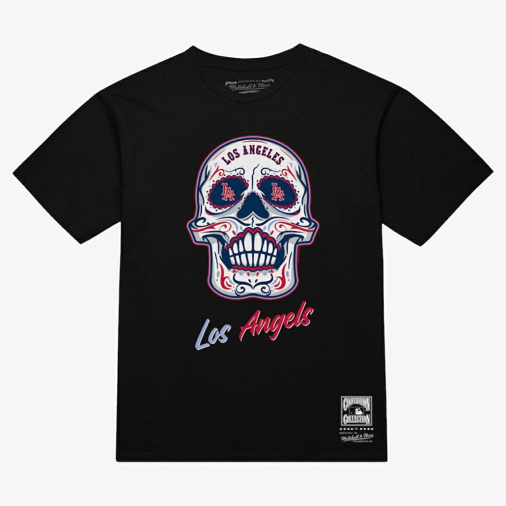 Los Angeles Angels Women's Sugar Skull Boxy T-Shirt Black | Mitchell & Ness