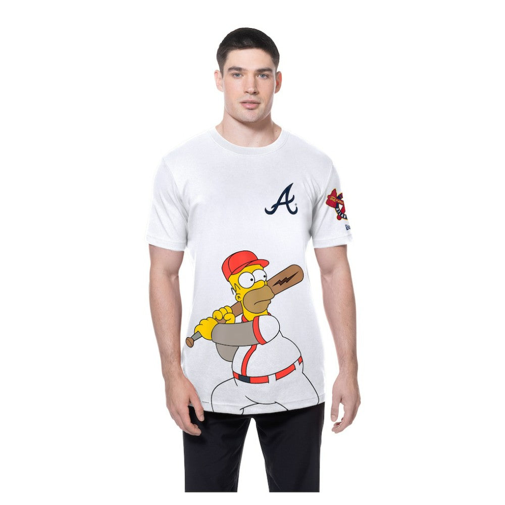 Atlanta Braves MLB x Simpsons Homer Wonderbat T-Shirt White | New Era