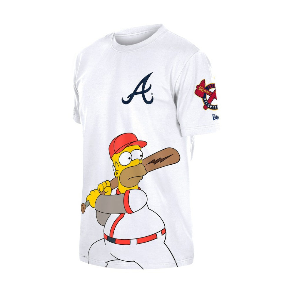 Atlanta Braves MLB x Simpsons Homer Wonderbat T-Shirt White | New Era