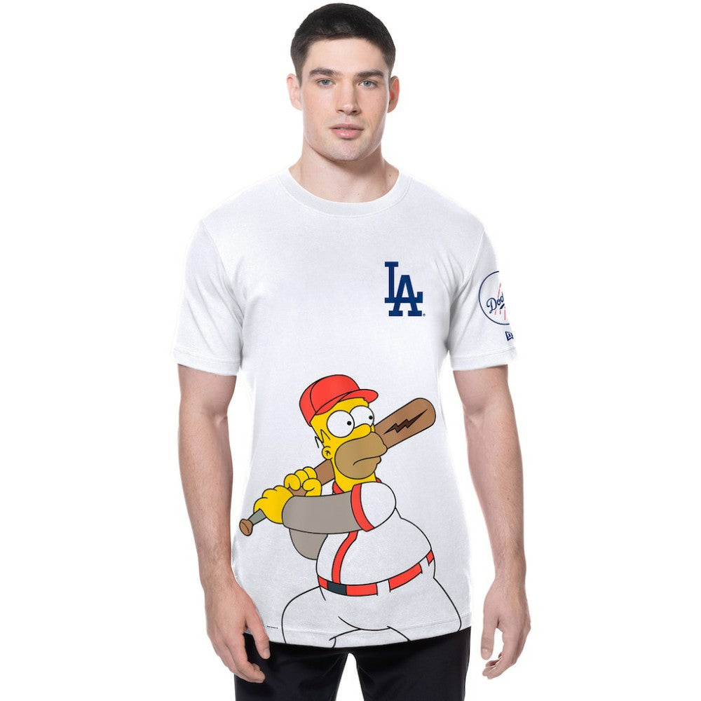 Los Angeles Dodgers MLB x Simpsons Homer Wonderbat T-Shirt White | New Era