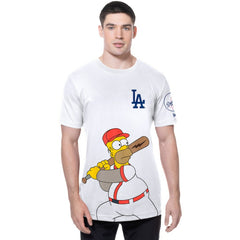 Los Angeles Dodgers MLB x Simpsons Homer Wonderbat T-Shirt White | New Era