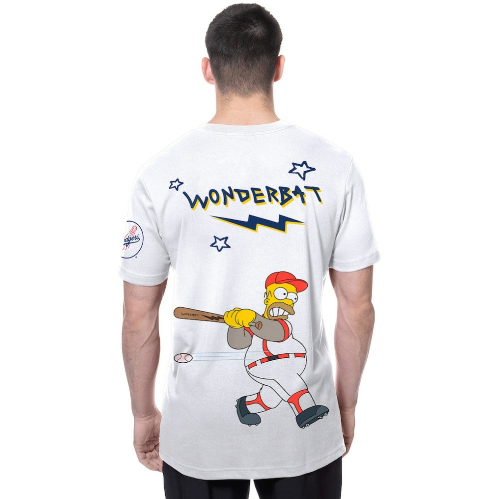 Los Angeles Dodgers MLB x Simpsons Homer Wonderbat T-Shirt White | New Era