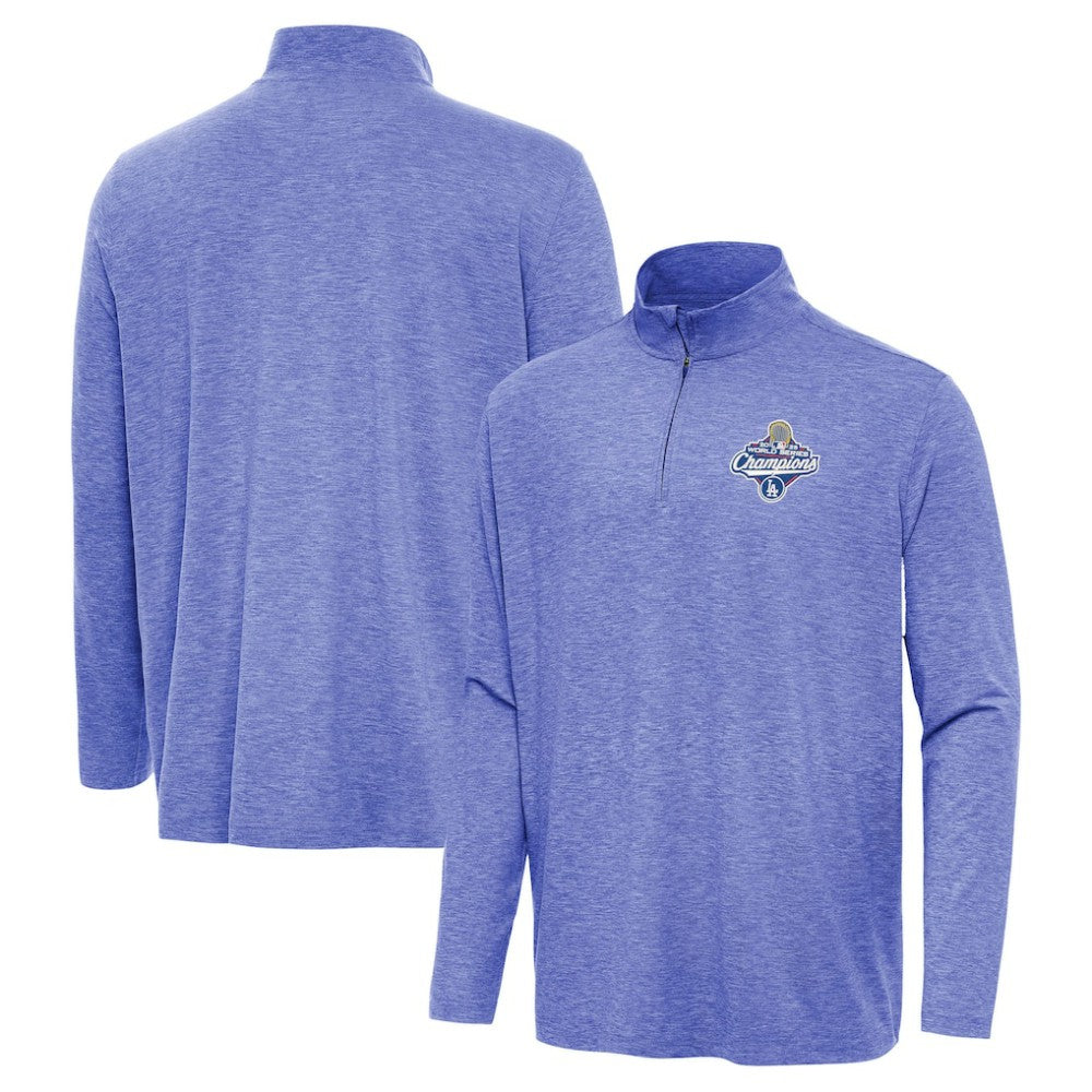 Los Angeles Dodgers Antigua 2025 World Series Champions Hunk Quarter-Zip Top Heather Royal