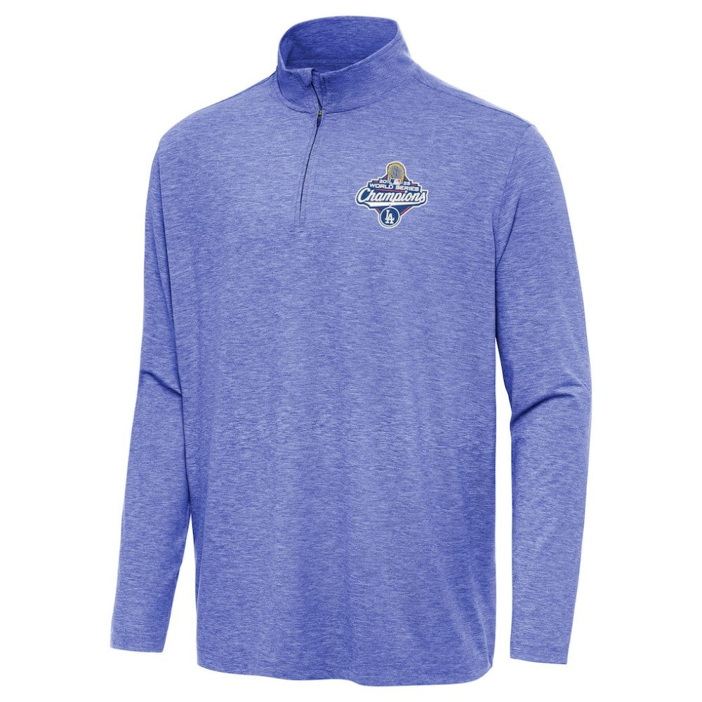 Los Angeles Dodgers Antigua 2025 World Series Champions Hunk Quarter-Zip Top Heather Royal