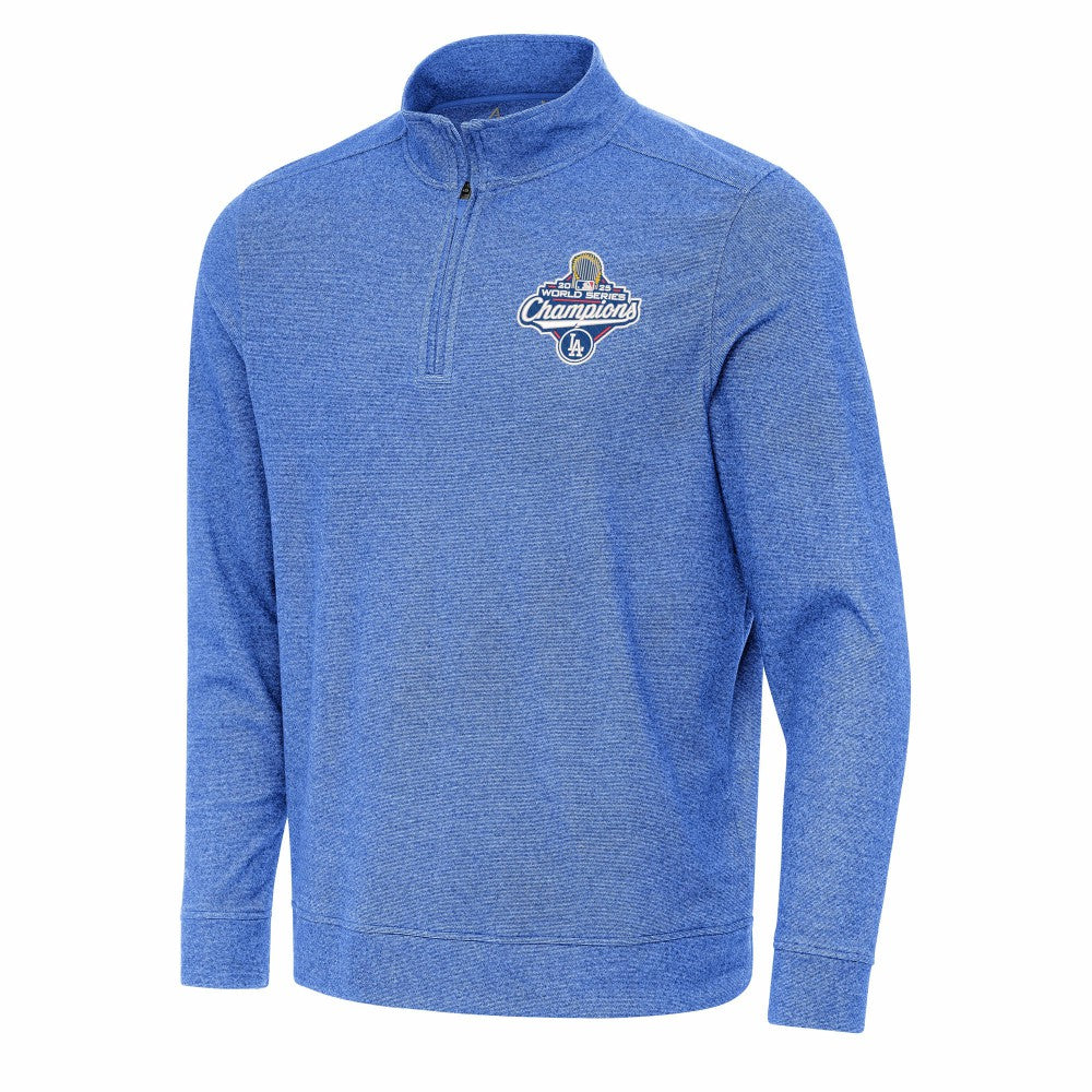 Los Angeles Dodgers Antigua 2025 World Series Champions Subtle Quarter-Zip Sweatshirt Heather Royal