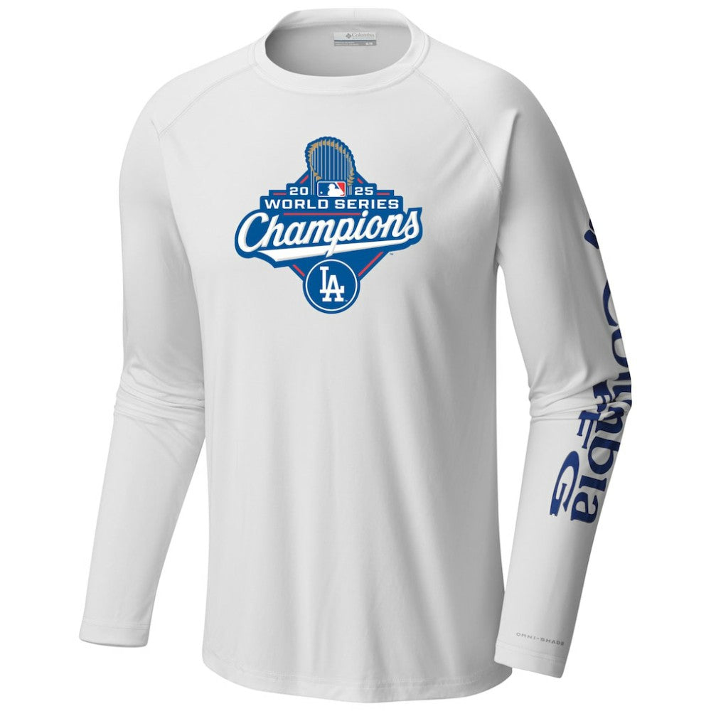 Los Angeles Dodgers 2025 World Series Champions Terminal Tackle Long Sleeve T-Shirt White | Columbia