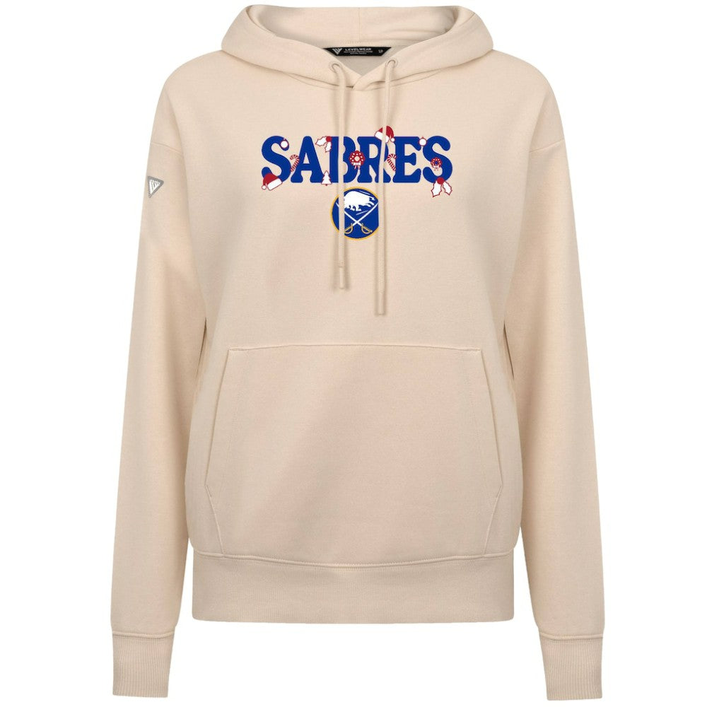 Buffalo Sabres Levelwear Women's Festive Holiday Adorn Hoodie Khaki