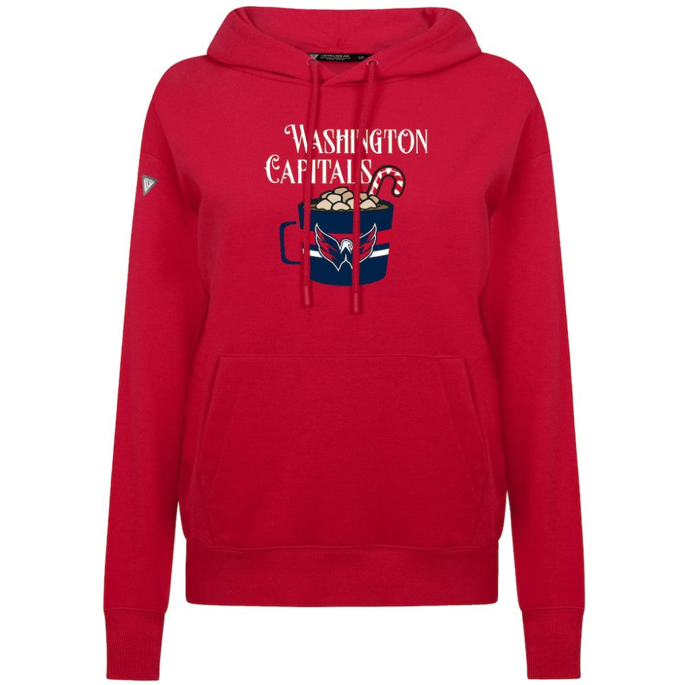 Washington Capitals Levelwear Women's Mellow Holiday Adorn Hoodie Red