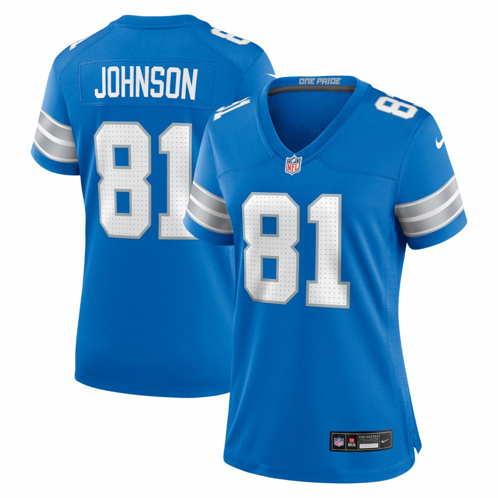 Calvin Johnson Detroit Lions Women's Team Retired Game Jersey - Blue
