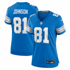 Calvin Johnson Detroit Lions Women's Team Retired Game Jersey - Blue