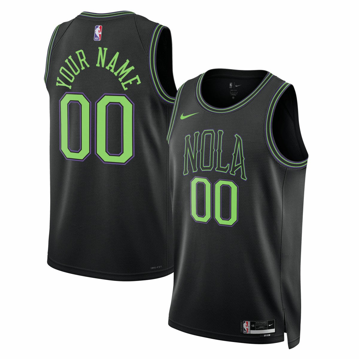 New Orleans Pelicans Unisex 2025/26 City Edition Swingman Custom Jersey - Black