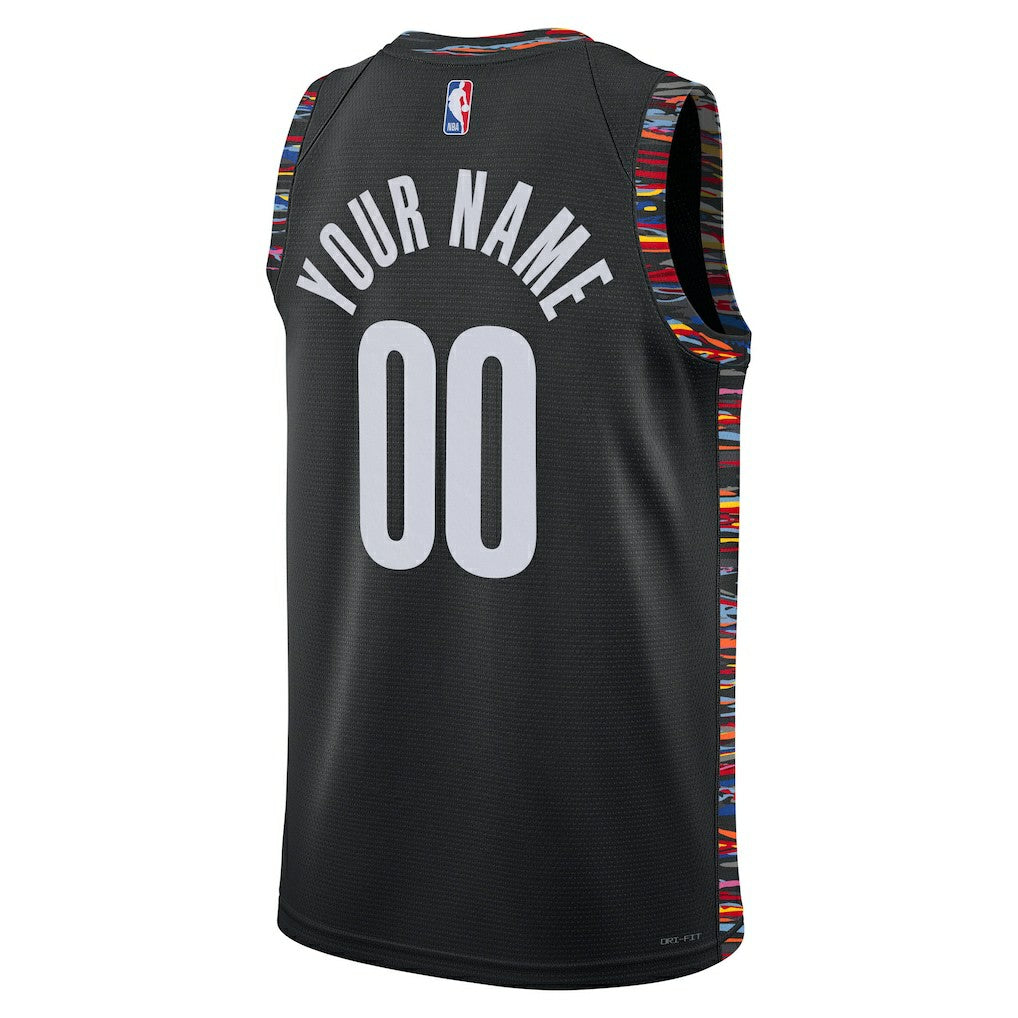 Brooklyn Nets Unisex 2025/26 City Edition Swingman Custom Jersey - Black