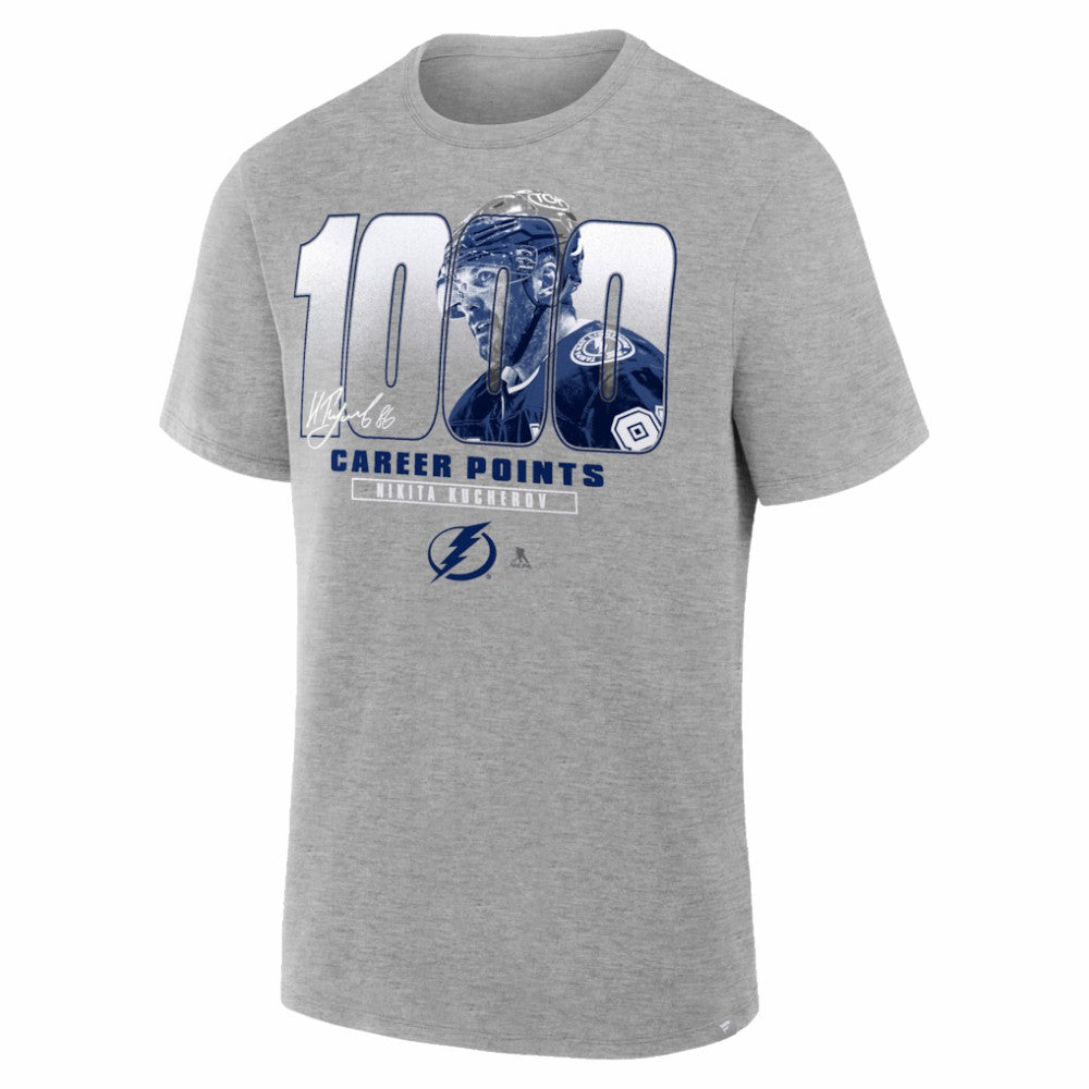 Nikita Kucherov Tampa Bay Lightning 1000 Career Points Legacy T-Shirt Gray
