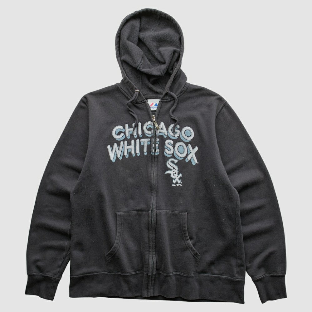Chicago White Sox Majestic 2010 Hooded Full Zip Sweatshirt Black Vintage