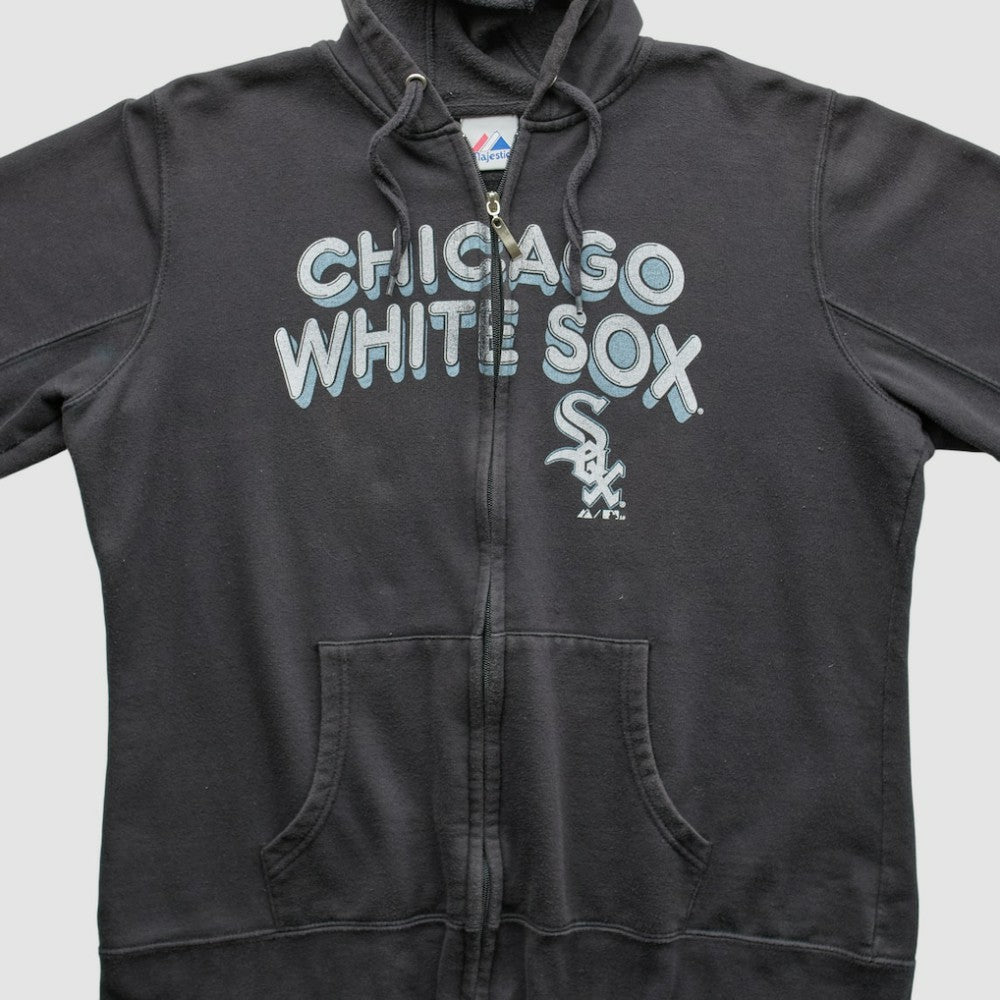 Chicago White Sox Majestic 2010 Hooded Full Zip Sweatshirt Black Vintage