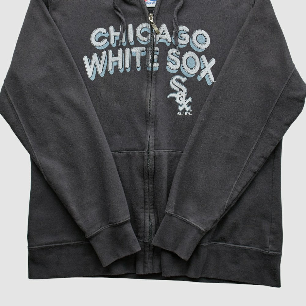 Chicago White Sox Majestic 2010 Hooded Full Zip Sweatshirt Black Vintage