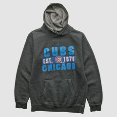 Chicago Cubs Adidas 2010s Hooded Pullover Sweatshirt Dark Heather Gray Vintage