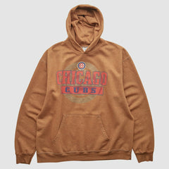 Chicago Cubs 2000s Hooded Pullover Sweatshirt Tan Vintage
