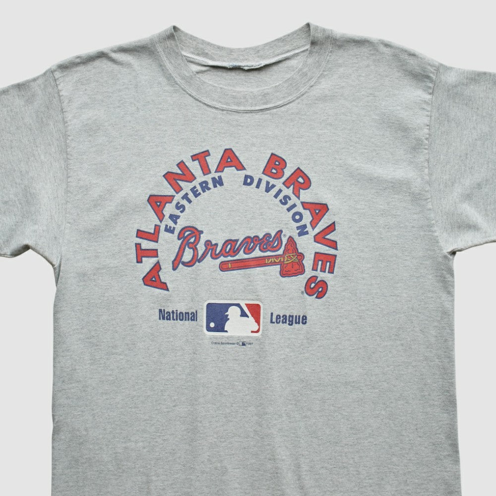 Atlanta Braves Crable Sportswear 1997 T-shirt Heather Gray Vintage