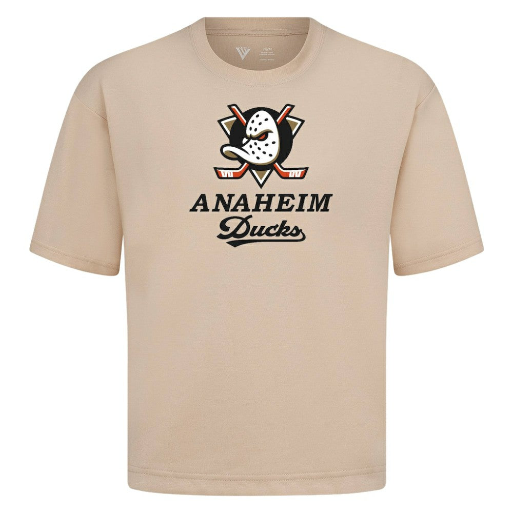 Anaheim Ducks Levelwear Team Surge Luxe Signature Knit T-Shirt Khaki