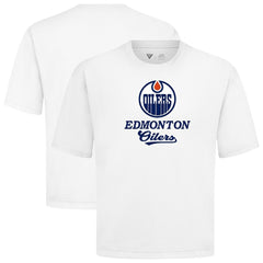 Edmonton Oilers Levelwear Team Surge Luxe Signature Knit T-Shirt White