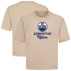 Edmonton Oilers Levelwear Team Surge Luxe Signature Knit T-Shirt Khaki