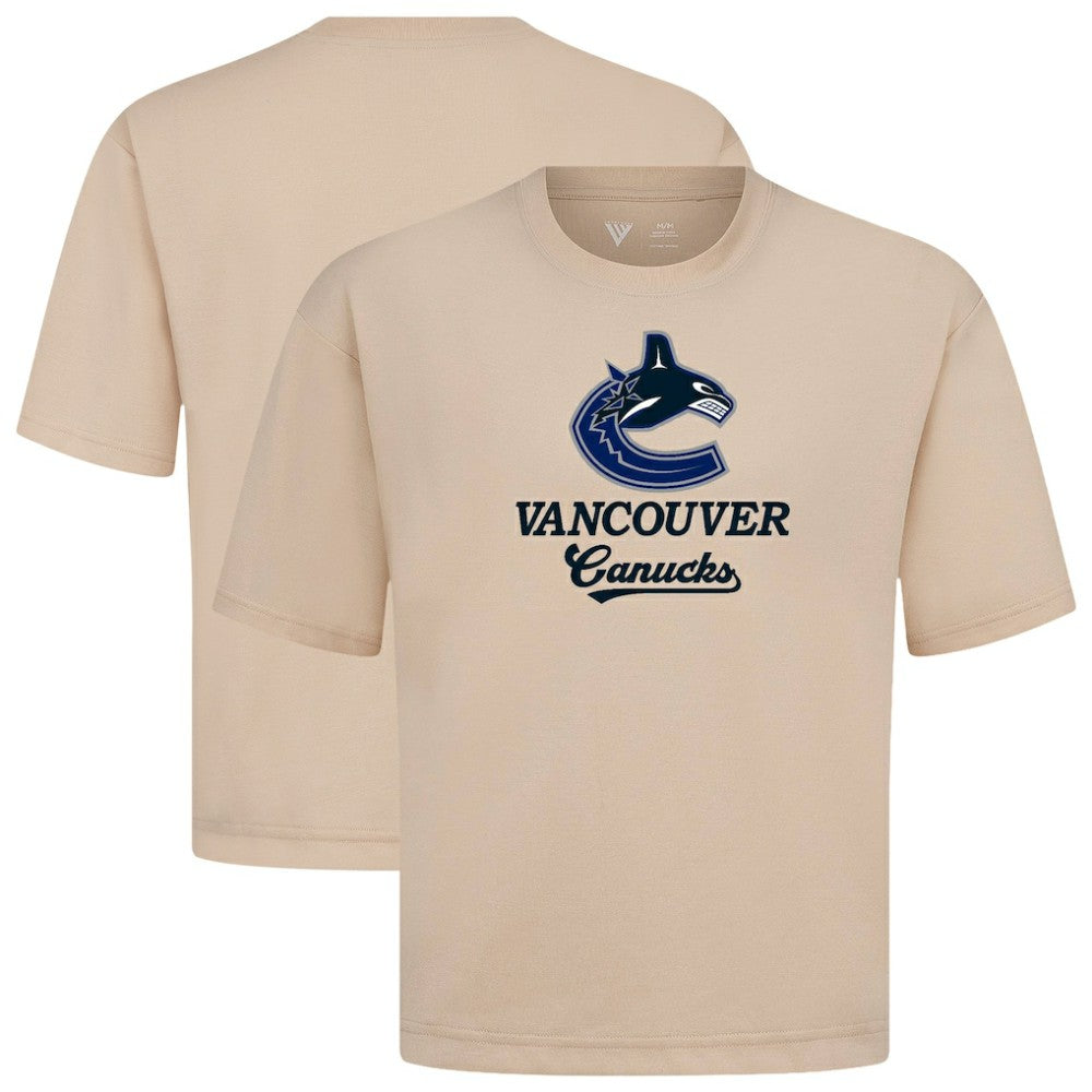 Vancouver Canucks Levelwear Team Surge Luxe Signature Knit T-Shirt Khaki