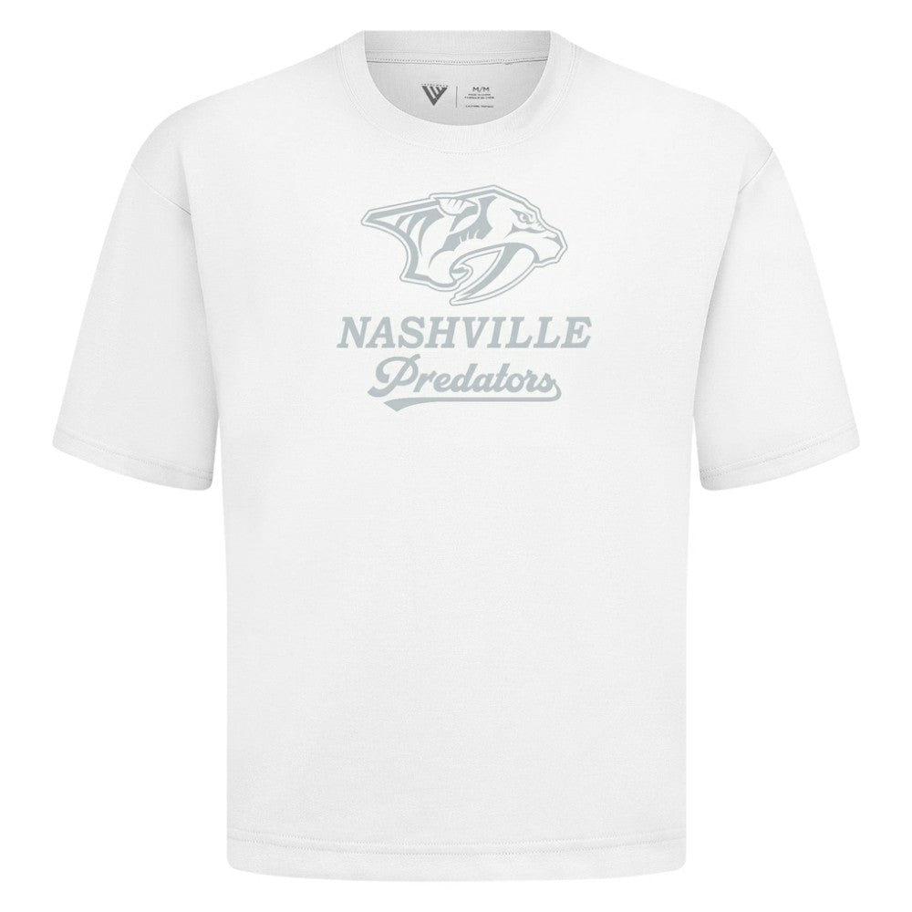 Nashville Predators Levelwear Shadow Surge Luxe Signature Knit T-Shirt White