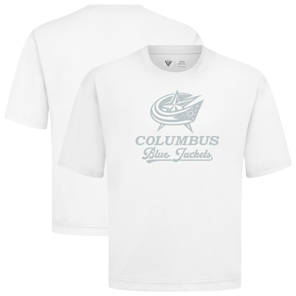 Columbus Blue Jackets Levelwear Shadow Surge Luxe Signature Knit T-Shirt White
