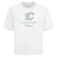 Calgary Flames Levelwear Shadow Surge Luxe Signature Knit T-Shirt White