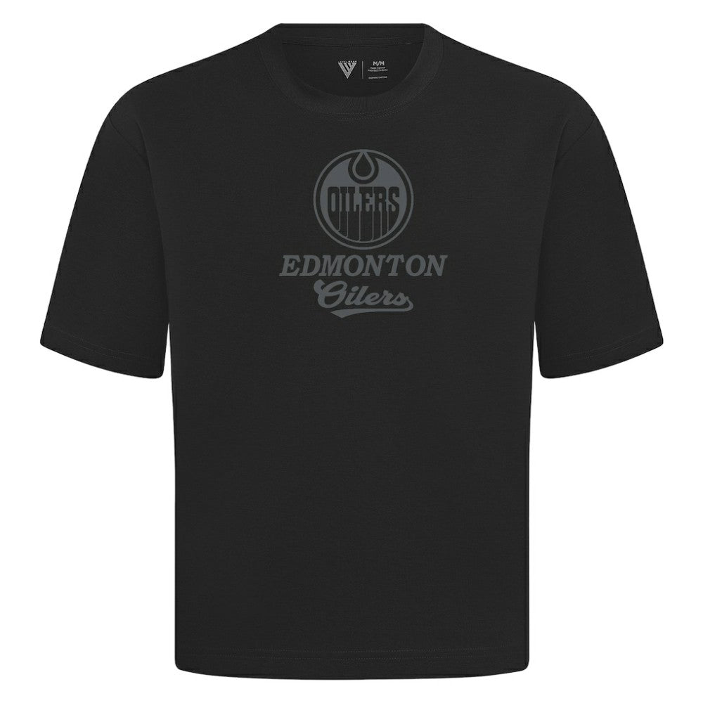 Edmonton Oilers Levelwear Shadow Surge Luxe Signature Knit T-Shirt Black