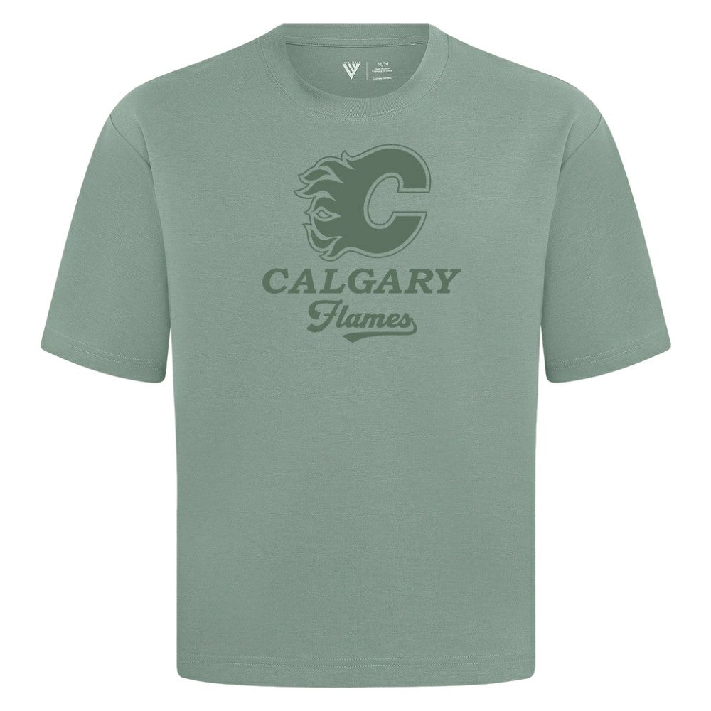 Calgary Flames Levelwear Shadow Surge Luxe Signature Knit T-Shirt Green