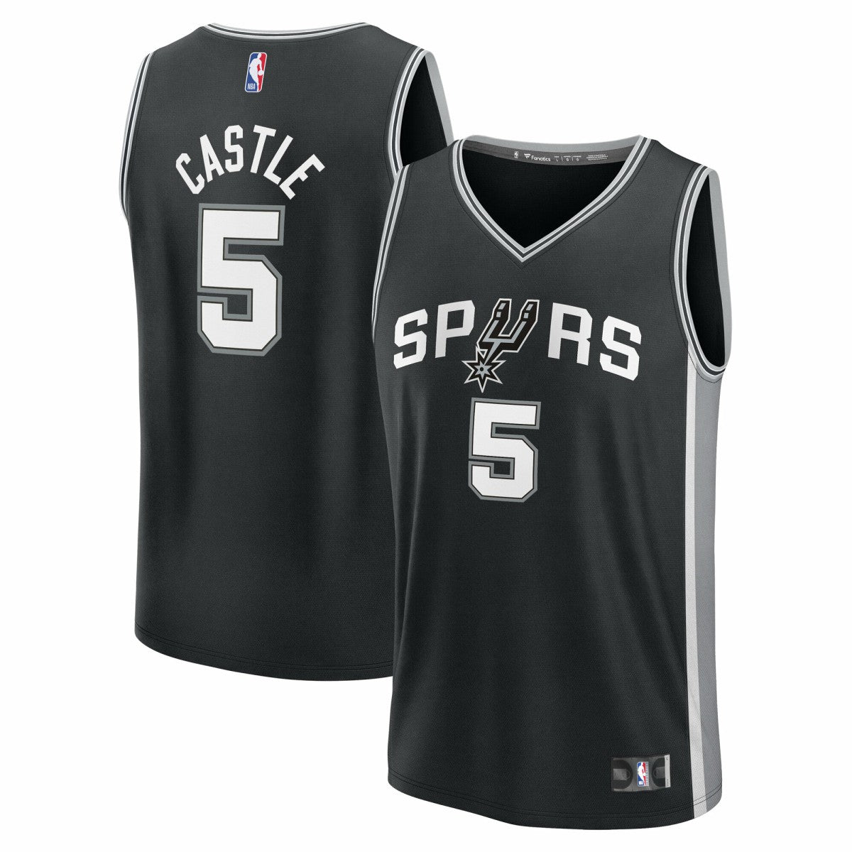 Stephon Castle San Antonio Spurs Fast Break Replica Jersey - Black - Icon Edition