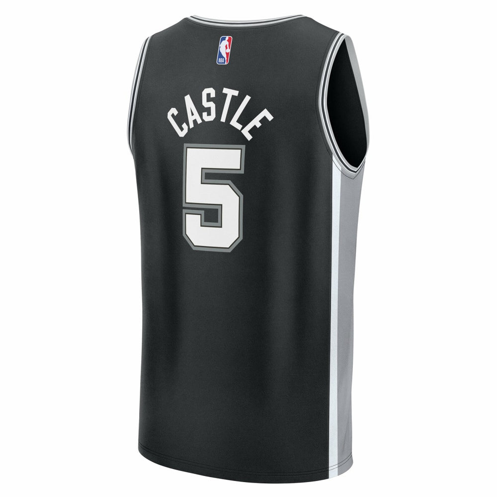 Stephon Castle San Antonio Spurs Fast Break Replica Jersey - Black - Icon Edition