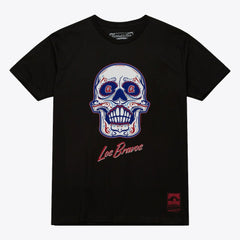 Atlanta Braves Women's Sugar Skull Boxy T-Shirt Black | Mitchell & Ness