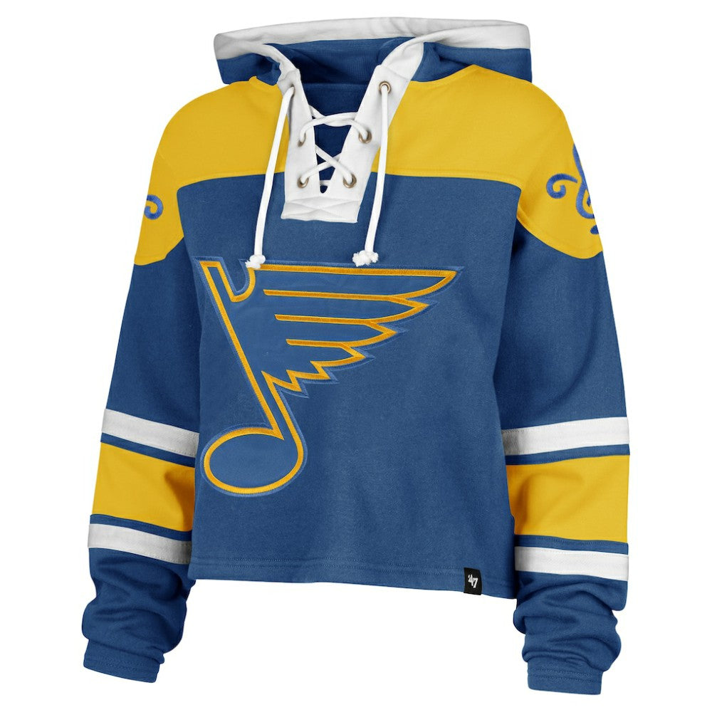 St. Louis Blues '47 Women's Cropped Lacer Hoodie Blue