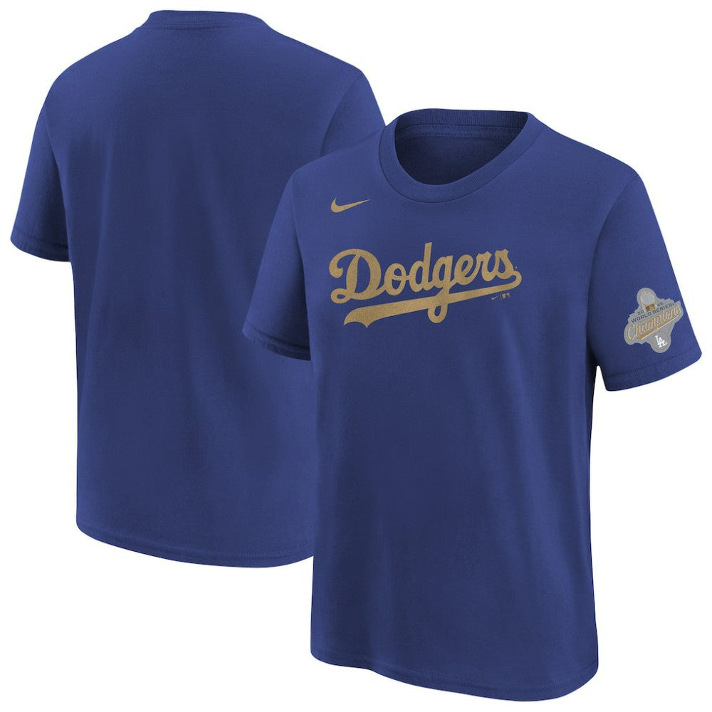 Los Angeles Dodgers Youth 2026 Gold Collection Wordmark T-Shirt Royal | Nike