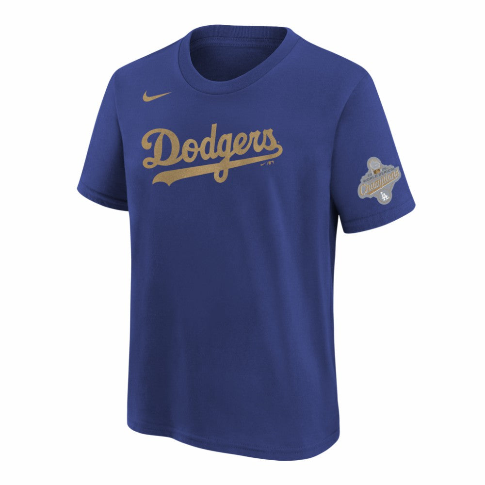Los Angeles Dodgers Youth 2026 Gold Collection Wordmark T-Shirt Royal | Nike
