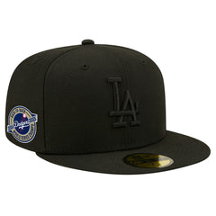 Los Angeles Dodgers 2024/25 Back to Back Champions Circle Side Patch Fitted 59FIFTY Hat Black | New Era