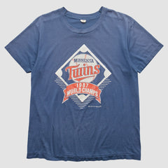 Minnesota Twins Trench 1987 T-shirt Blue Vintage