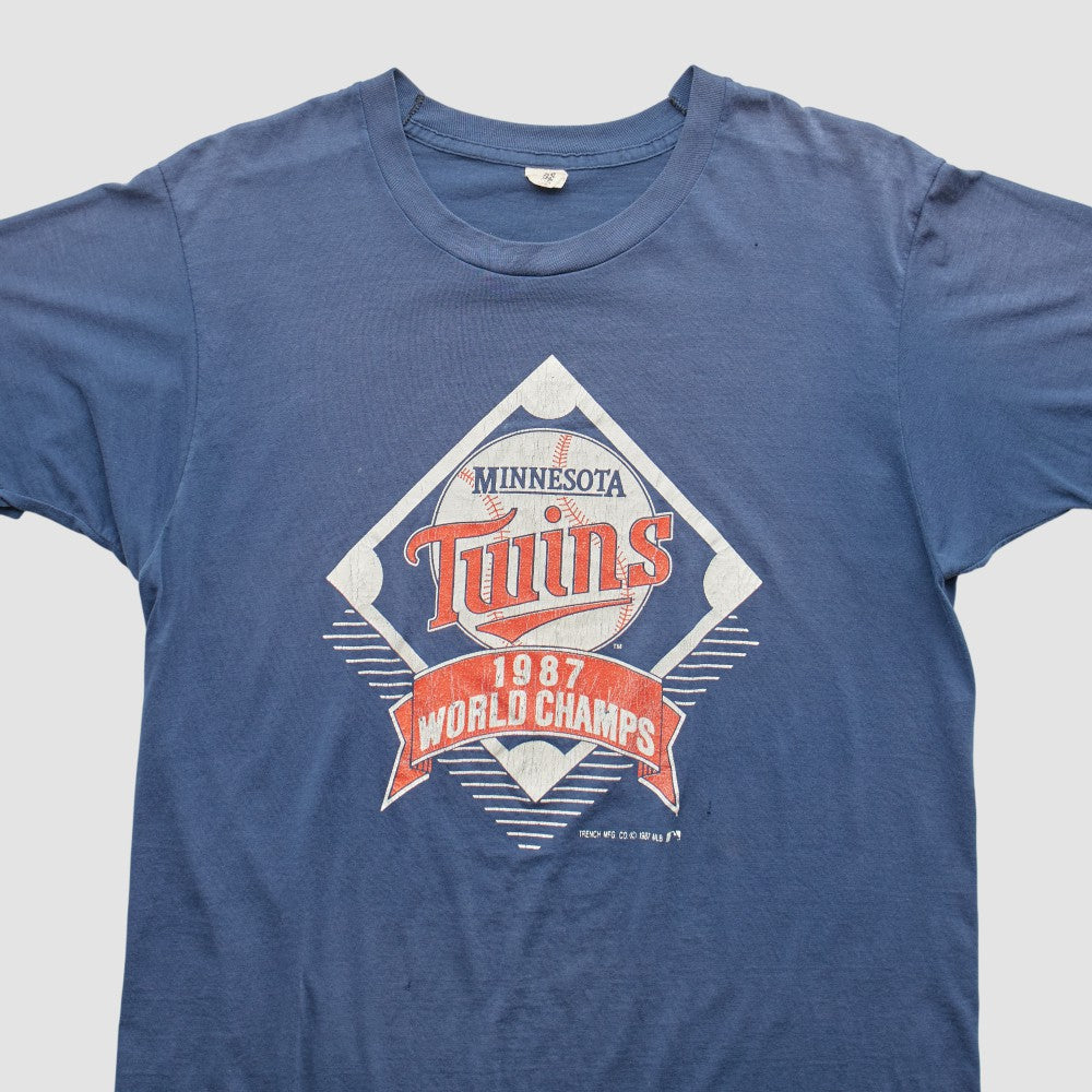 Minnesota Twins Trench 1987 T-shirt Blue Vintage