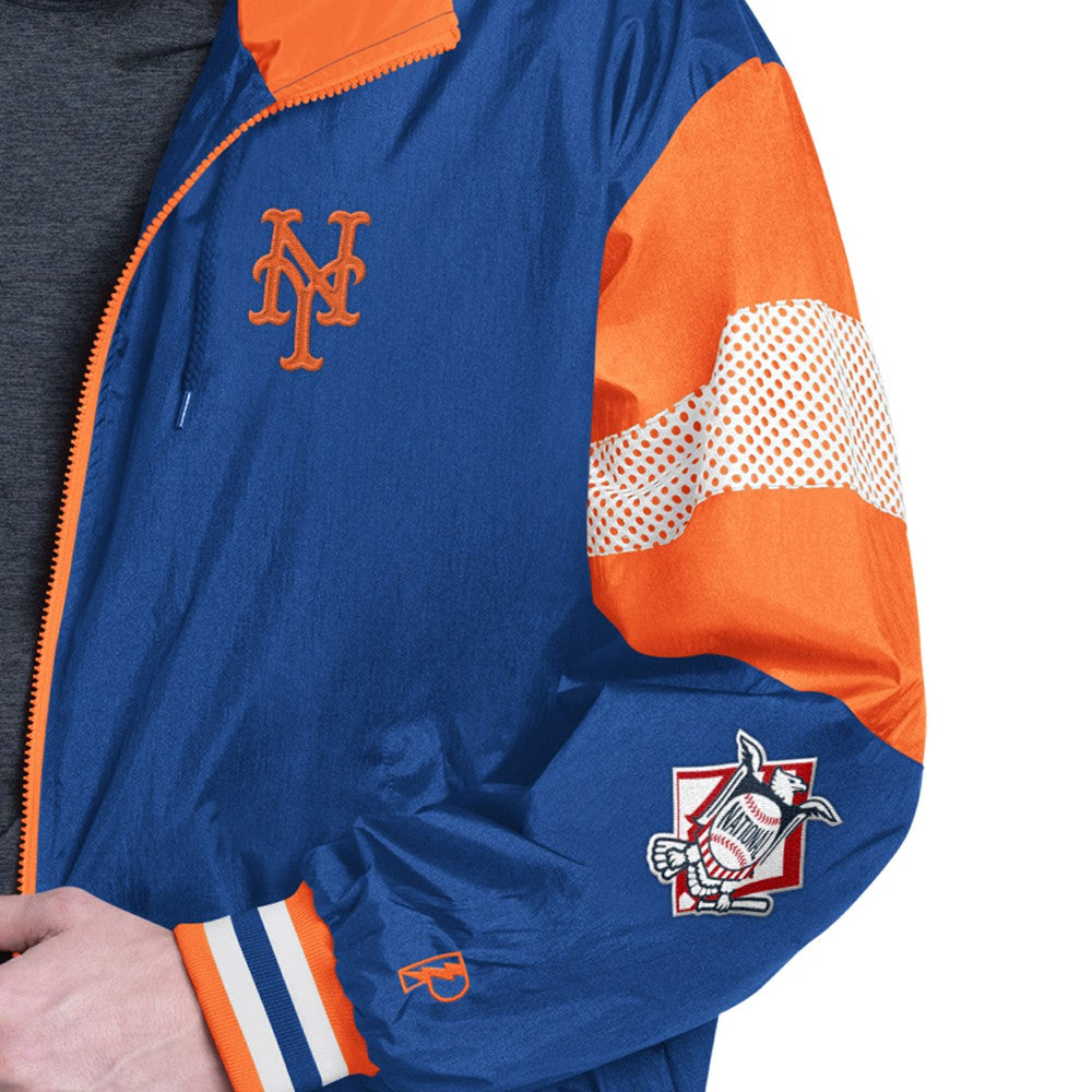 New York Mets Pro Player Legacy Lightweight Full-Zip Hooded Jacket Royal/Orange