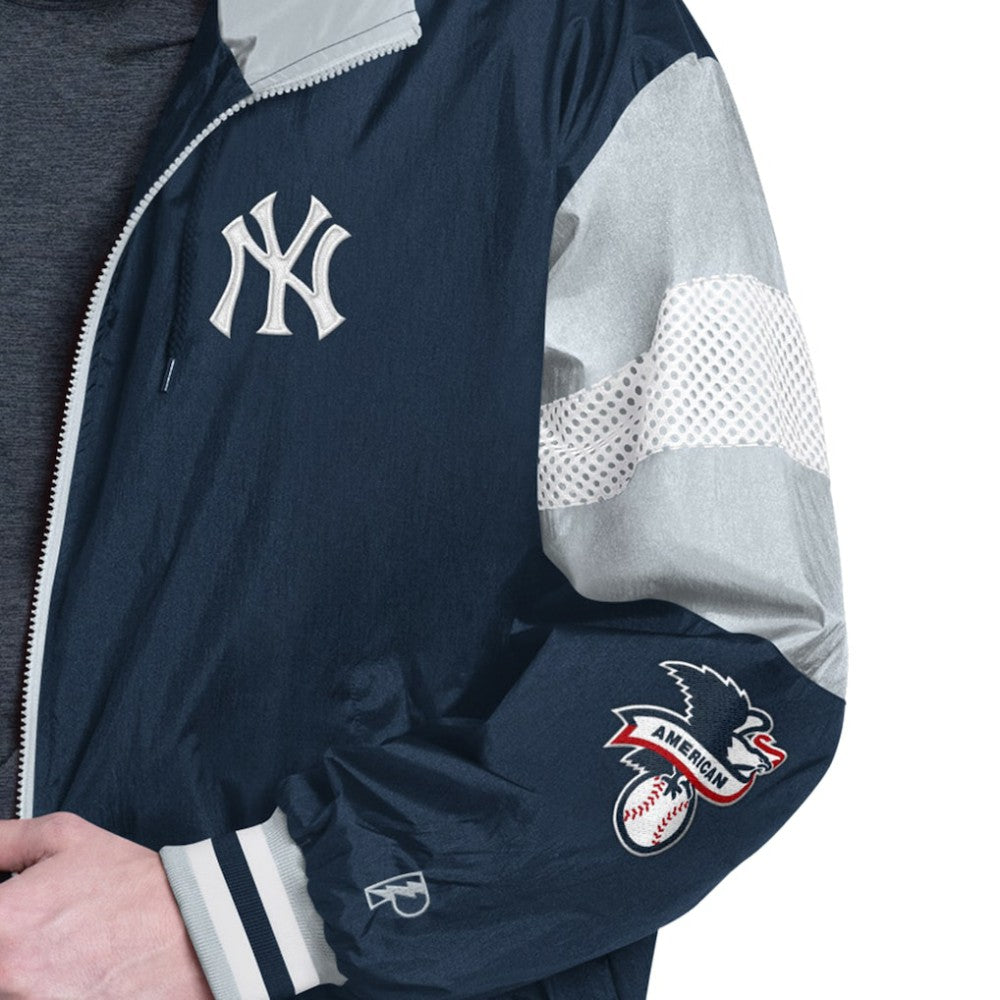 New York Yankees Pro Player Legacy Lightweight Full-Zip Hooded Jacket Navy/Gray