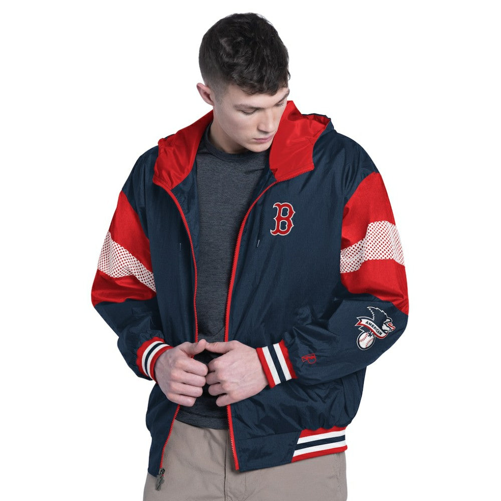 Boston Red Sox Pro Player Legacy Lightweight Full-Zip Hooded Jacket Navy/Red