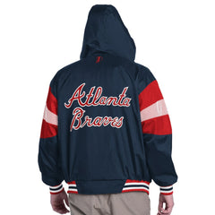 Atlanta Braves Pro Player Legacy Lightweight Full-Zip Hooded Jacket Navy/Red