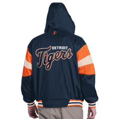 Detroit Tigers Pro Player Legacy Lightweight Full-Zip Hooded Jacket Navy/Orange