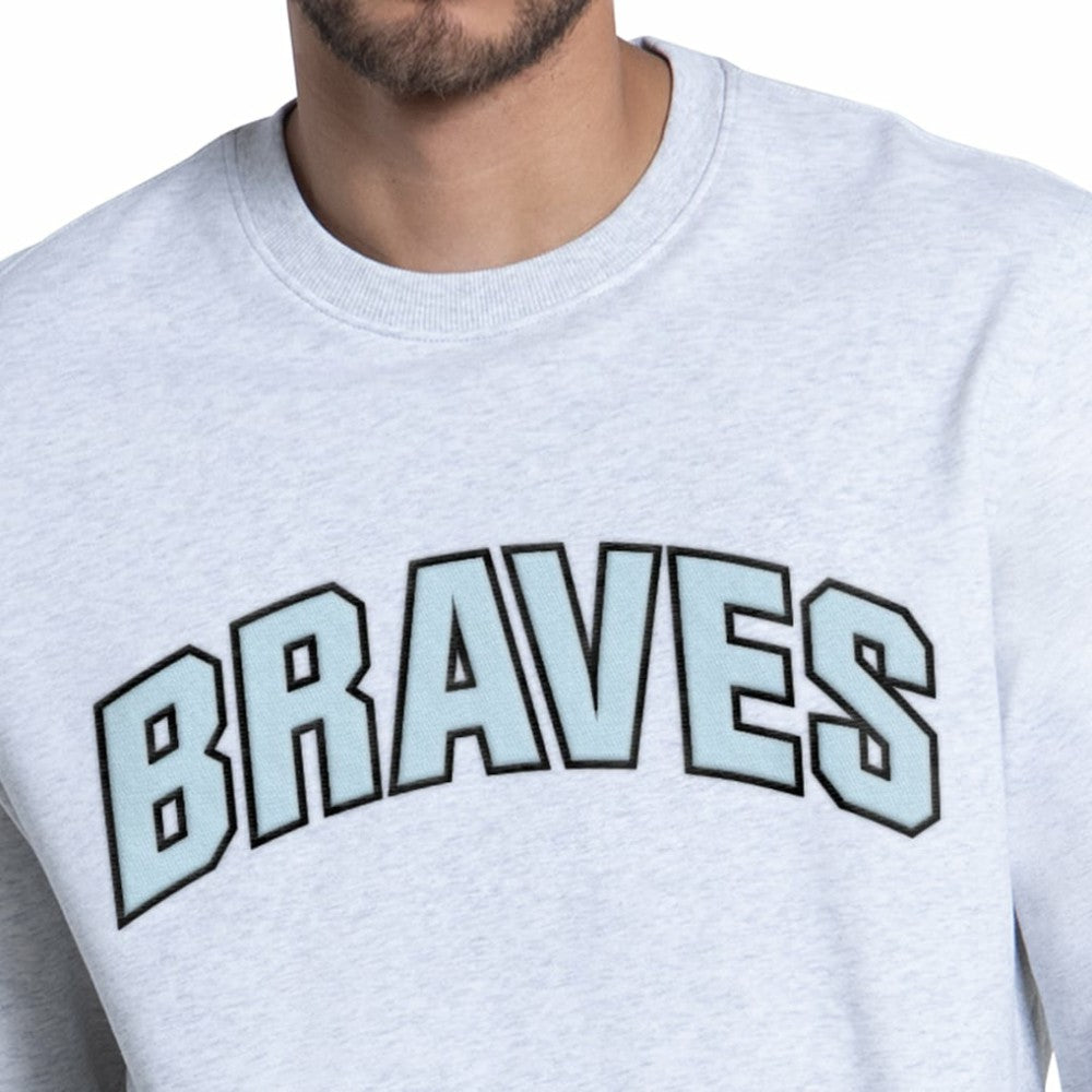 Atlanta Braves Starter Face of Ice Blue French Terry Sweatshirt Gray